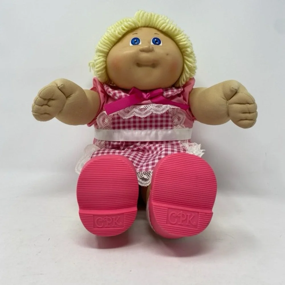 Vtg Cabbage Patch Kids Blonde Hair/Blue Eyes Girl Xavier Signed CPK Clothing 16